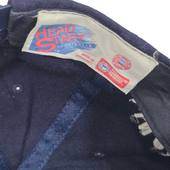 Vintage Illinois Fighting Illini Head Start Mens Navy Hat Snap Back Cap Blue Vtg - Picture 7 of 7